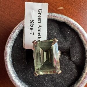 Green Amethyst Ring Size 7